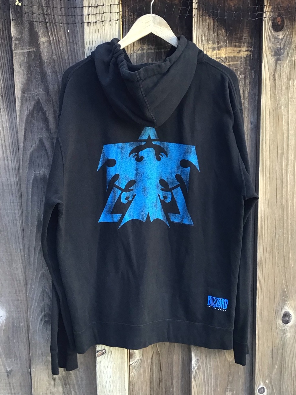 Blizzard StarCraft Promo Vintage Hoodie Zip Up Black Gaming Graphic Mens XXL